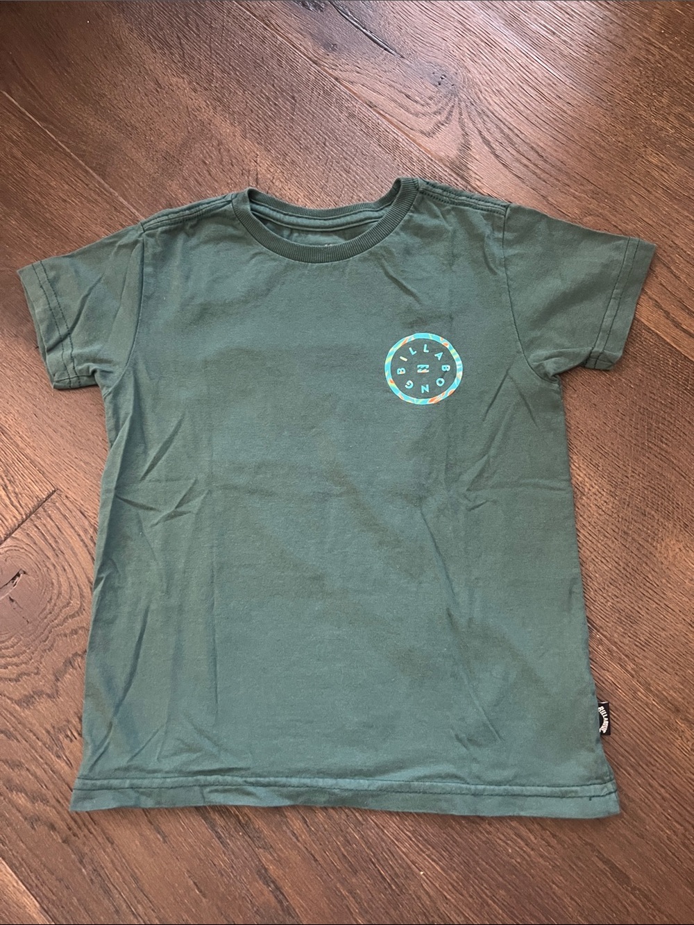 Billabong Boys Olive Green Short Sleeve Tee with Chest Logo